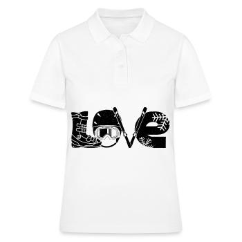 Tee-shirt coureur de ski | Apre ski cadeaux au domaine skiable - Polo Femme - blanc - Devant - Ailine (174cm)
