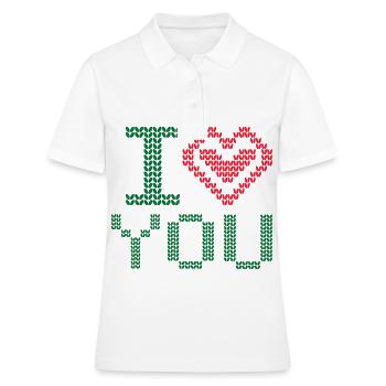 Je t’aime de cœur - Polo Femme - blanc - Devant - Ailine (174cm)