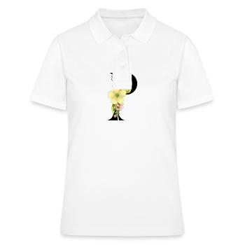 Elegant letter 'P' with flowers - Women's Polo Shirt - white - Front - Ailine (174cm)