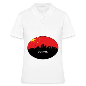 Pékin Chine Drapeau Skyline Silhouette Travel - Polo Femme - blanc - Devant - Ailine (174cm)