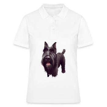 Mittelschnauze Standard Schnauzer Hund Illustration - Frauen Polo Shirt - Weiß - Vorne - Ailine (174cm)