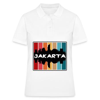 Jakarta Indonésie Skyline Silhouette Voyage Souven - Polo Femme - blanc - Devant - Ailine (174cm)