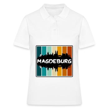 Magdebourg Allemagne Skyline Silhouette Travel Souven - Polo Femme - blanc - Devant - Ailine (174cm)
