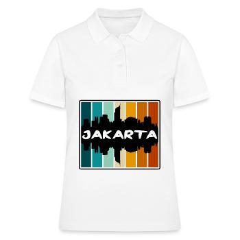 Jakarta Indonésie Skyline Silhouette Voyage Souven - Polo Femme - blanc - Devant - Ailine (174cm)