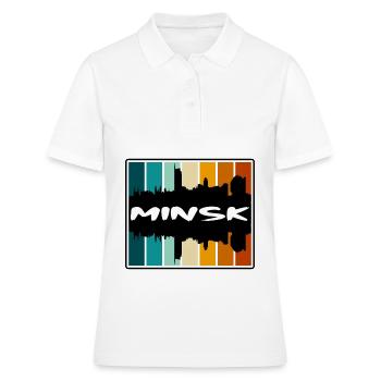 Minsk Weißrussland Skyline Silhouette Reise Souvenir - Frauen Polo Shirt - Weiß - Vorne - Ailine (174cm)