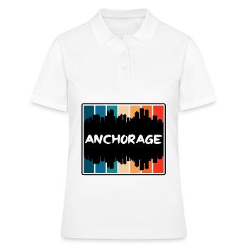 Anchorage Alaska États-Unis Skyline Silhouette Voyage Sou - Polo Femme - blanc - Devant - Ailine (174cm)
