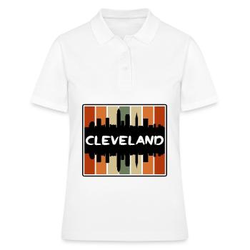 Cleveland Ohio États-Unis Skyline Silhouette Travel Souve - Polo Femme - blanc - Devant - Ailine (174cm)
