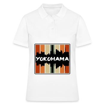 Yokohama Japon Skyline Silhouette Voyage Souvenir - Polo Femme - blanc - Devant - Ailine (174cm)