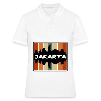 Jakarta Indonésie Skyline Silhouette Voyage Souven - Polo Femme - blanc - Devant - Ailine (174cm)