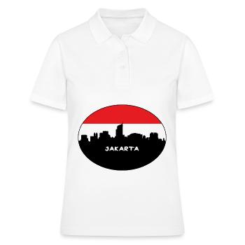 Jakarta Indonésie Drapeau Skyline Silhouette Travel - Polo Femme - blanc - Devant - Ailine (174cm)