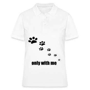 slady chien chien cadeau saigne - Polo Femme - blanc - Devant - Ailine (174cm)