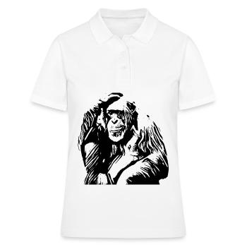 Schimpanse - Frauen Polo Shirt - Weiß - Vorne - Ailine (174cm)