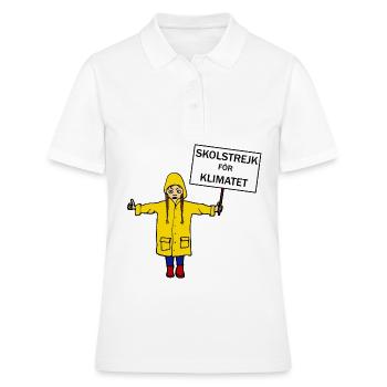 School Strike, Greta Shield Fridays for Future Comic - Women's Polo Shirt - white - Front - Ailine (174cm)