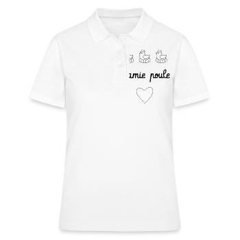 Mamie poule ❤️ Cadeau Mamy ❤️ Grand-Mère - Polo Femme - blanc - Devant - Ailine (174cm)