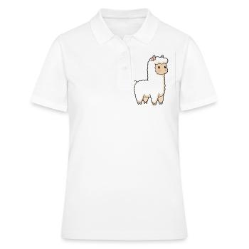 Lama lama alpaga - Polo Femme - blanc - Devant - Ailine (174cm)