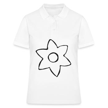 Fleur jardin plante jardinier bio cadeau bio - Polo Femme - blanc - Devant - Ailine (174cm)