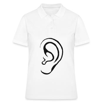 Oreilles Entendre cadeau d’oreilles idées cadeaux - Polo Femme - blanc - Devant - Ailine (174cm)