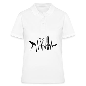 Coiffe cossaires coiffure amour cheveux coiffeurs ciseaux - Polo Femme - blanc - Devant - Ailine (174cm)