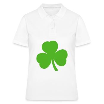 Clover Three-leaf clover lucky clover New Year - Women's Polo Shirt - white - Front - Ailine (174cm)
