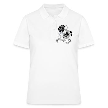 Snake Flower Snake Tattoo Bstyled Casual Fashion - Women's Polo Shirt - white - Front - Ailine (174cm)