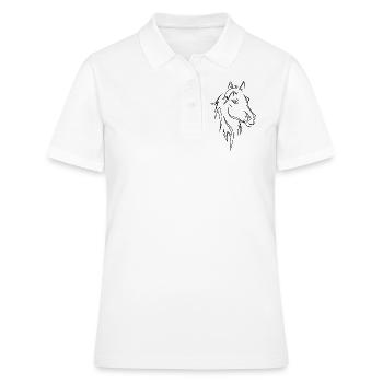 Tête de cheval - Polo Femme - blanc - Devant - Ailine (174cm)