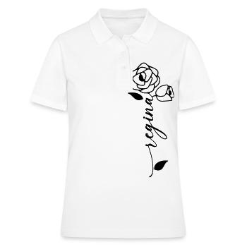 Regina Nom Prénom Nom Fleur - Polo Femme - blanc - Devant - Ailine (174cm)
