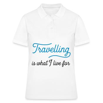 travellingiswhat - Women's Polo Shirt - white - Front - Ailine (174cm)