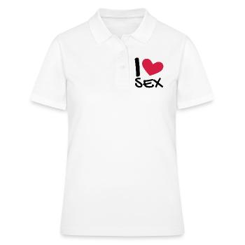 J'aime le sexe - Polo Femme - blanc - Devant - Ailine (174cm)