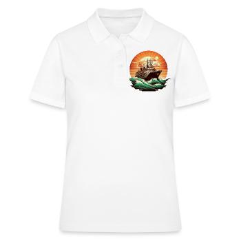 Kreuzfahrtschiff Retro Vintage Farbe 2 - Frauen Polo Shirt - Weiß - Vorne - Ailine (174cm)