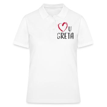love u greta - Frauen Polo Shirt - Weiß - Vorne - Ailine (174cm)