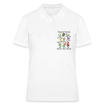 Save the Bees Shirt Plant These Save The Bees - Women's Polo Shirt - white - Front - Ailine (174cm)