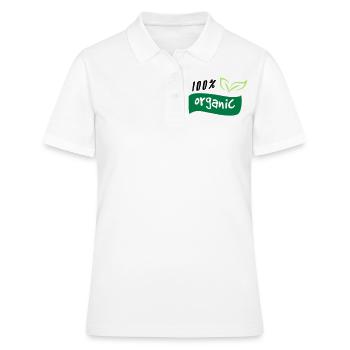 100% Organic Organisch Grün Logo Natur Öko Bio - Frauen Polo Shirt - Weiß - Vorne - Ailine (174cm)