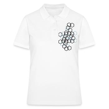 Modèle hexagone - Polo Femme - blanc - Devant - Ailine (174cm)
