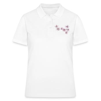 fleurs de cerisier - Polo Femme - blanc - Devant - Ailine (174cm)