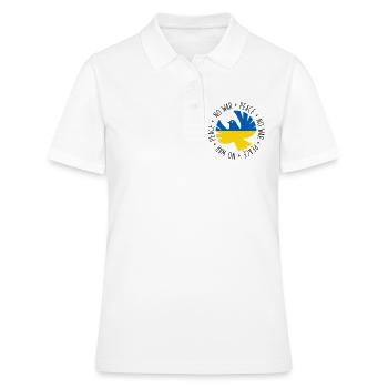 No war - kein Krieg - Frauen Polo Shirt - Weiß - Vorne - Ailine (174cm)