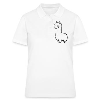Llama lama alpaca - Polo Femme - blanc - Devant - Ailine (174cm)