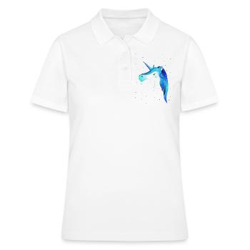 Licorne Licorne bleue Licorne - Polo Femme - blanc - Devant - Ailine (174cm)