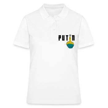 Fick dich Putin | Unterstütze die Ukraine - Frauen Polo Shirt - Weiß - Vorne - Ailine (174cm)