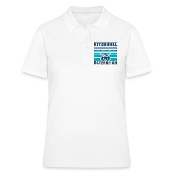 Kitzbühel Autriche Rétro Coucher De Soleil Ski 80s - Polo Femme - blanc - Devant - Ailine (174cm)