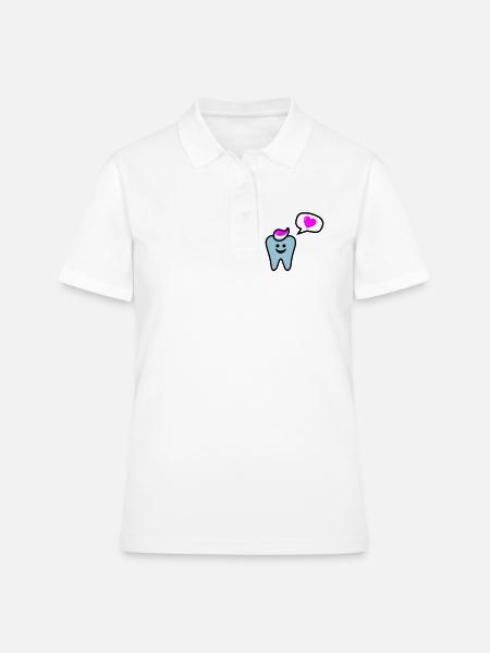 zahn punk zahnarzt dentist - Polo Femme - blanc