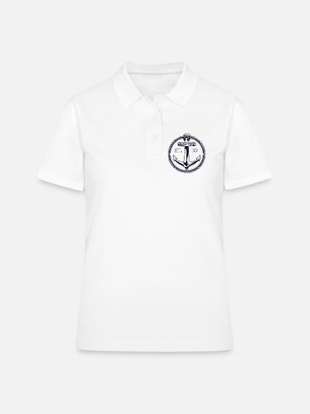 PL22 Ancre Marine - Polo Femme - blanc