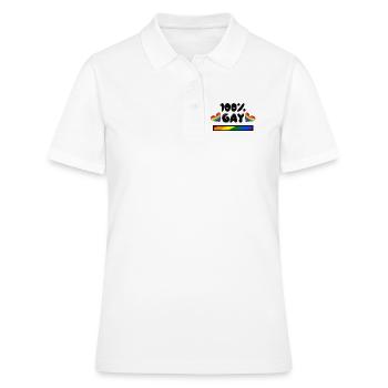 Gay Pride Heart Rainbow Lgbt Déclaration Homo - Polo Femme - blanc - Devant - Ailine (174cm)