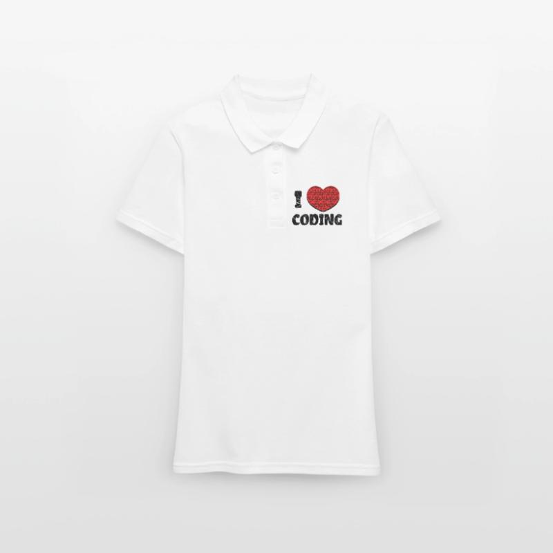 Code Developer Scripting Debug Heart Statement Women's Polo Shirt
