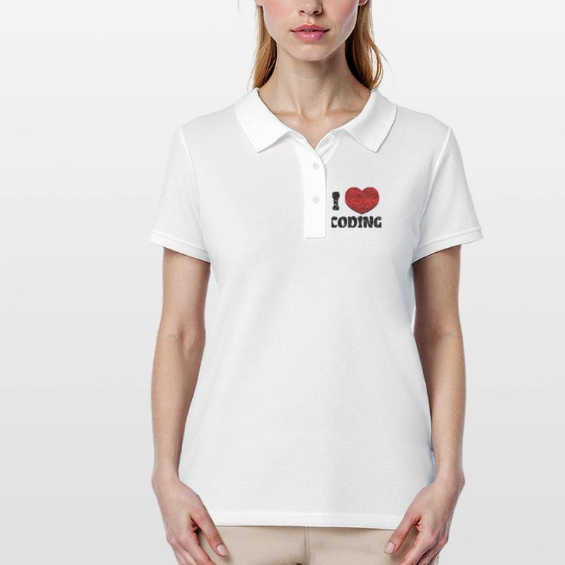 Code Developer Scripting Debug Heart Statement Women's Polo Shirt