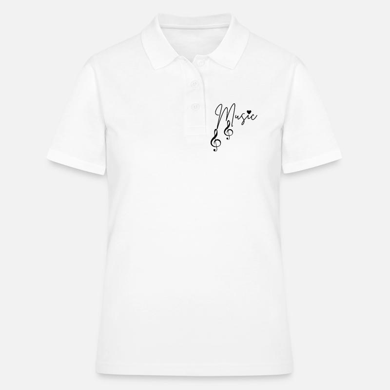 Musical Notes - Women's Polo Shirt - white