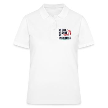 Wir kamen, wir schwammen, wir synchronschwimmen Design - Frauen Polo Shirt - Weiß - Vorne - Ailine (174cm)
