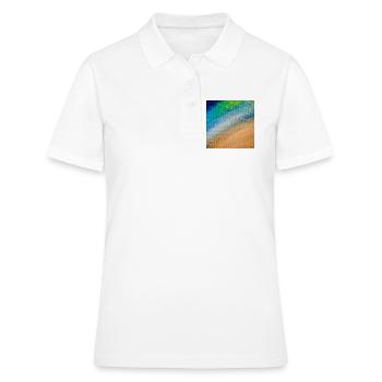 Flux de couleur et lignes dorées - Polo Femme - blanc - Devant - Ailine (174cm)