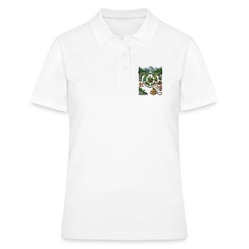 Vintage Pixel Art Wandern Vorteil & Naturerkundung - Frauen Polo Shirt - Weiß - Vorne - Ailine (174cm)