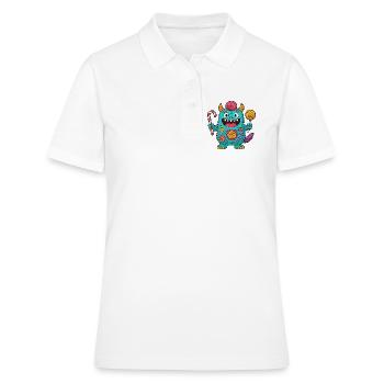 Cute Candy Monster - Women's Polo Shirt - white - Front - Ailine (174cm)