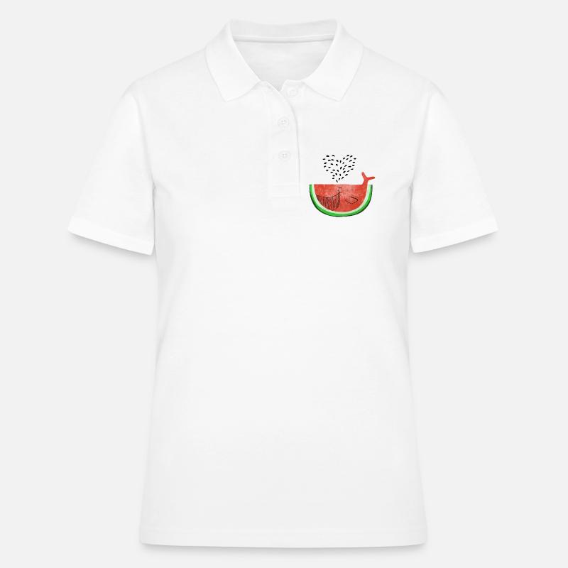 Pastèque Wal - melon Walvis - Fruit -Love - Polo Femme - blanc